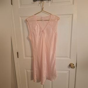 Oscar de la Renta Baby Pink Short Satin Gown Medium